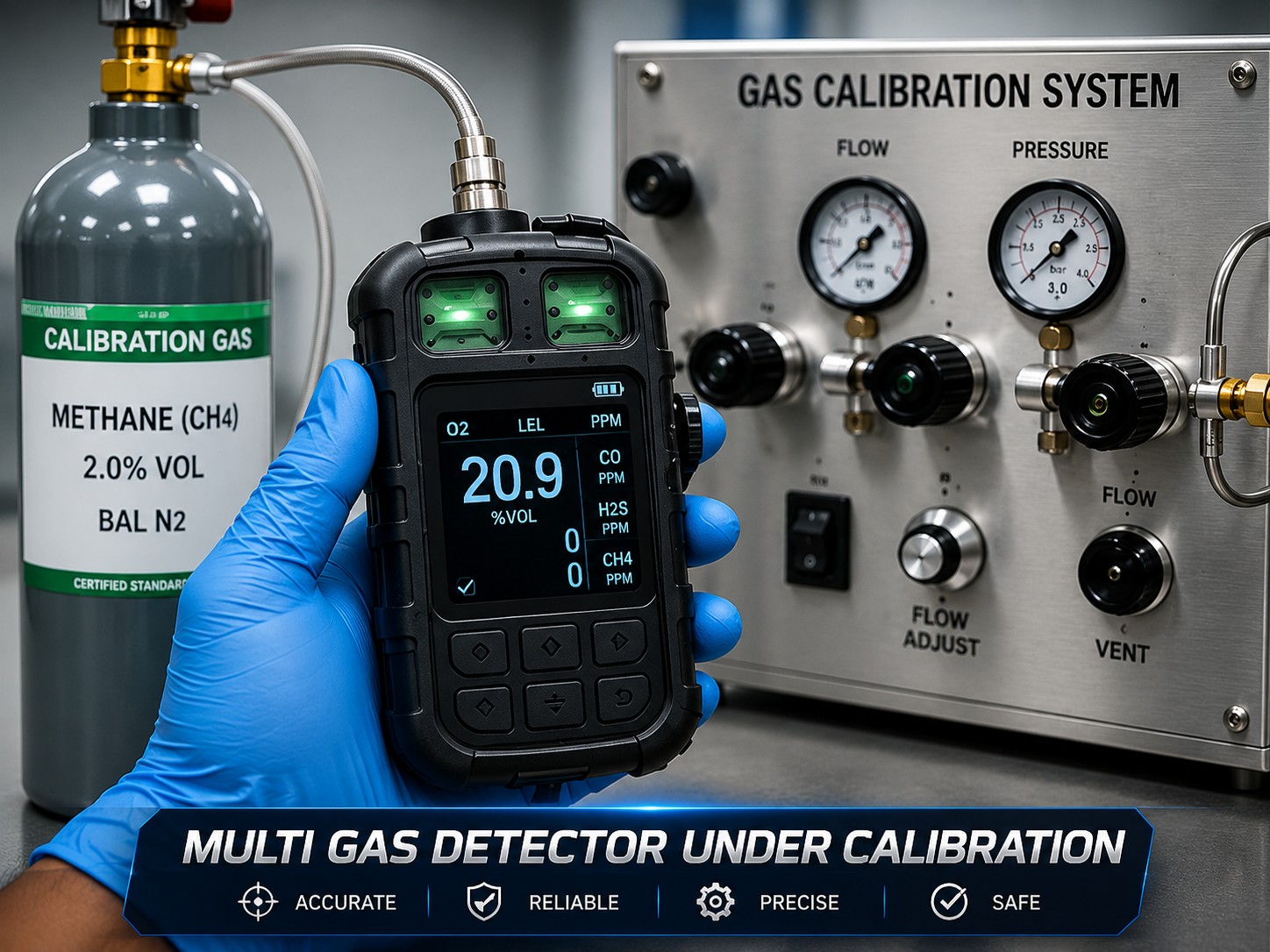 Multi Gas Detector Under Calibration